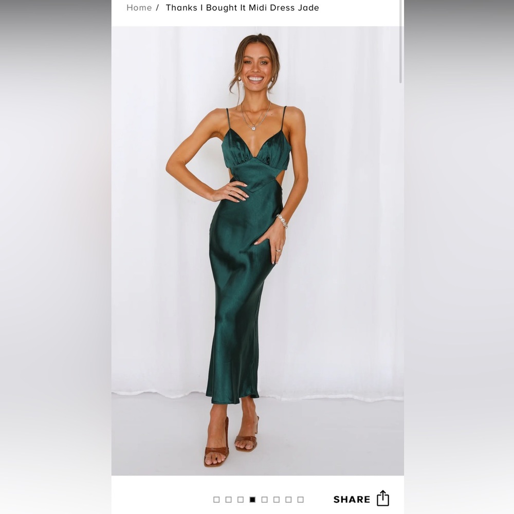 “Thanks I bought it midi dress jade” Hello Molly formal dress! Size Small